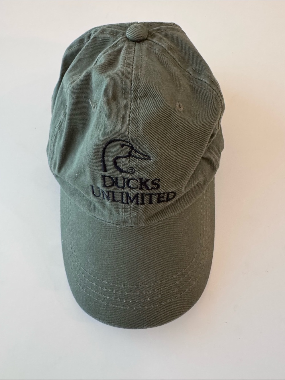 Ducks Unlimited Embroidered Olive Green Baseball Cap